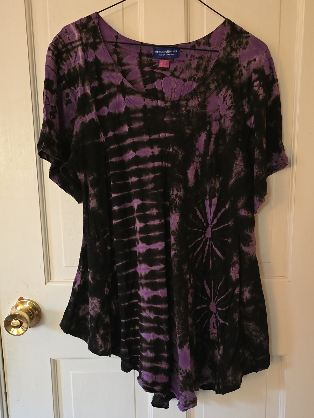 Mexicali Blues Tie-Dye Short Sleeve Women's Top With Pockets Size OS